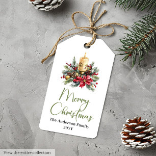 Elegant Boho Rustic Earthy Christmas Holiday Tag