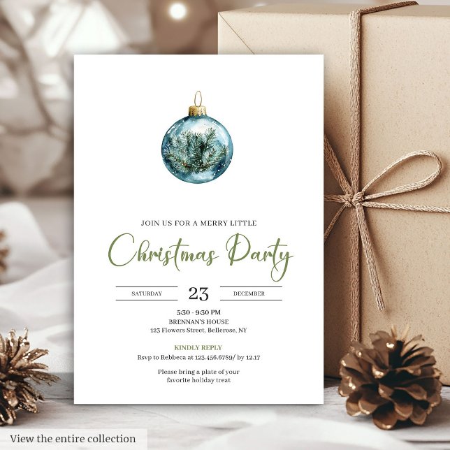 Elegant Boho Rustic Pine Wreath Christmas Dinner  Invitation (Elegant Boho Rustic Pine Wreath Christmas Dinner Card)