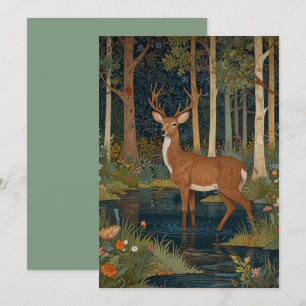 Elegant boho rustic woodland forest deer  invitation
