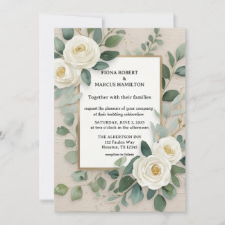 Élégant Boho Rustique Faire-part de mariage Floral