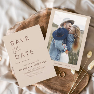 Elegant Boho Save the Date Photo Minimalist