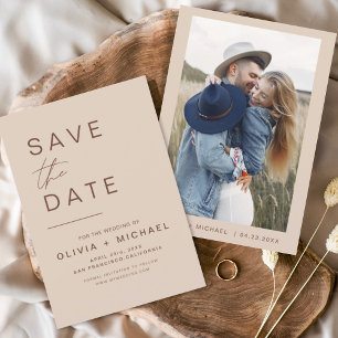 Elegant Boho Save the Date Photo Minimalist