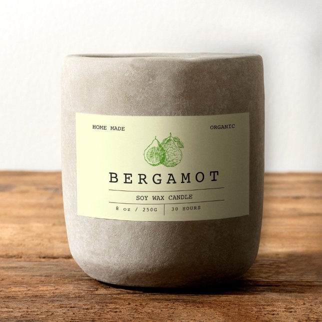 Elegant Boho Soft Green Bergamot Candle Labels (Elegant Boho Soft Green Bergamot Candle Labels)