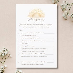 Elegant Boho Sun Baby Shower Game Survey Says