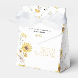 Elegant Boho Sunflower Bridal Shower Thank You Favor Box