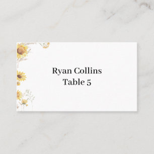 Elegant Boho Sunflower Place Cards