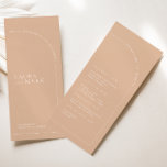 Elegant Boho Tan Minimal Wedding Ceremony Program<br><div class="desc">Designed to coordinate with for the «Arches Minimalist» Wedding Invitation Collection. To change details,  click «Details». To move the text or change the size,  font,  or colour,  click «Edit using Design Tool». View the collection link on this page to see all of the matching items in this beautiful design.</div>