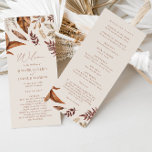 Elegant Boho Terracotta Autumn Wedding Program<br><div class="desc">This beautifully designed program captures the essence of rustic charm with its terracotta hues and elegant typography. It guides your guests through the order of events, providing a detailed timeline of your special day. Crafted with attention to detail, this program sets the tone for an enchanting celebration filled with warmth,...</div>