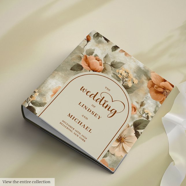 Elegant Boho Terracotta Ivory Sage Floral Memory  Binder (Elegant Boho Terracotta Ivory Sage Floral Memory Album

)