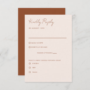 Elegant Boho Terracotta RSVP Enclosure Card