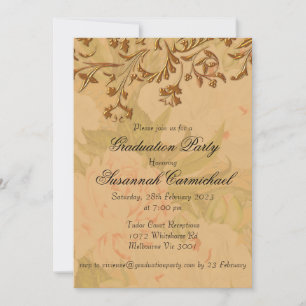 Elegant Boho Vintage Graduation Party Invitation