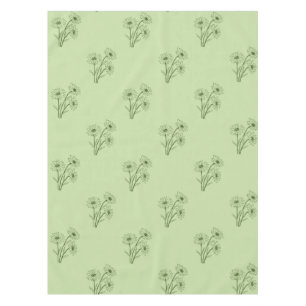 Elegant Boho Vintage Green Floral Pattern Spring  Tablecloth