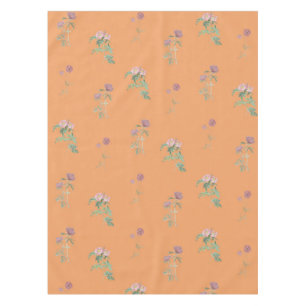 Elegant Boho Vintage Orange Floral Pattern Spring  Tablecloth