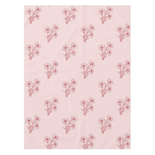 Elegant Boho Vintage Pink Floral Pattern Spring Tablecloth