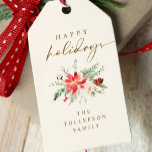 Elegant Boho Vintage Poinsettia Greenery Christmas Gift Tags<br><div class="desc">Presenting our Vintage Boho Christmas Gift Tag – a timeless blend of elegance and bohemian allure that adds a touch of sophistication to your holiday presents. Crafted in a delicate cream hue, this gift tag features a captivating boho poinsettia and winter greenery bouquet that resonates with the spirit of the...</div>