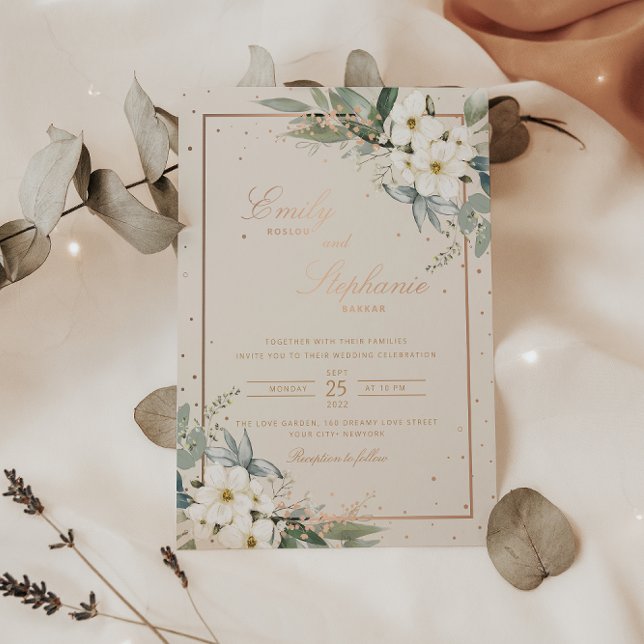 Elegant Boho Watercolor Floral Black Gold Wedding (Creator Uploaded)