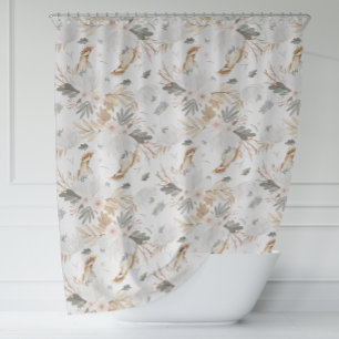 Elegant Boho Watercolor flowers & Birds