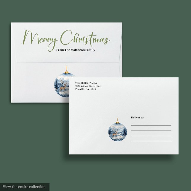 Elegant Boho Watercolor Winter Scene Envelopes (Elegant Boho Watercolor Winter Scene Envelope)