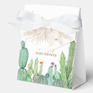 Elegant Boho Western Cactus Arch Baby Shower Favor Box
