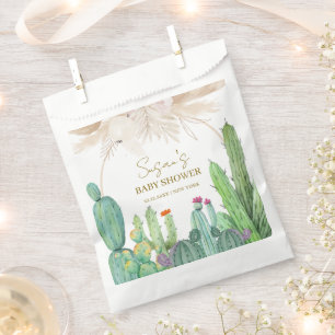 Elegant Boho Western Cactus Arch Baby Shower Favour Bag