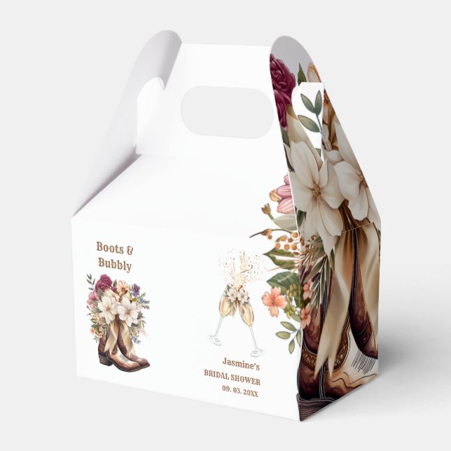Elegant Boho Western Cowboy Bridal Shower Favour B Favor Box (Front Side)