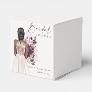 Elegant Boho White Wedding Gown Bridal Shower Favor Box