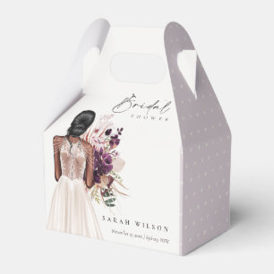 Elegant Boho White Wedding Gown Bridal Shower Favor Box