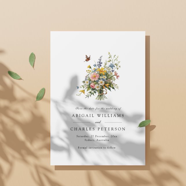 Elegant Boho Wildflower Bloom Save the date (Creator Uploaded)