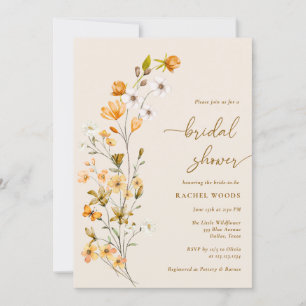 Elegant Boho Wildflower Bridal Shower Invitation
