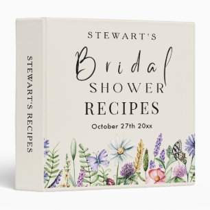 Elegant Boho Wildflower Chic Rustic Bridal Shower Binder
