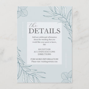 Elegant Boho Wildflower details enclosure card