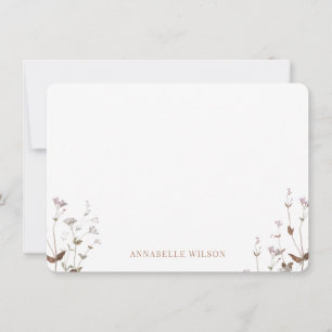 Elegant Boho Wildflower Floral Personalized Card