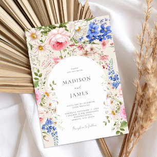 Elegant Boho Wildflower Floral Wedding Invitation