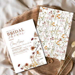 Elegant Boho Wildflower Meadow Bridal Shower Invitation
