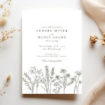 Elegant Boho Wildflower Olive Green Wedding Invitation<br><div class="desc">Elegant Boho Wildflower Olive Green Wedding Invitation</div>