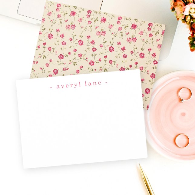 Elegant Boho Wildflower Personalized Stationery Card (Creator Uploaded)