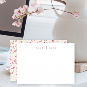 Elegant Boho Wildflower Personalized Stationery Card