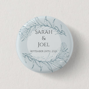 Elegant Boho Wildflower Wedding  1 Inch Round Button
