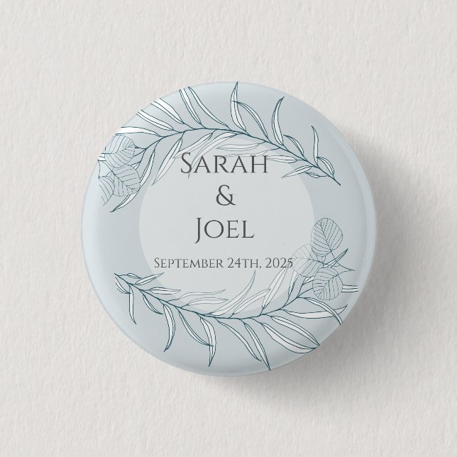 Elegant Boho Wildflower Wedding  1 Inch Round Button (Front)