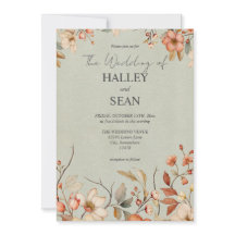 Elegant Boho Wildflower Wedding Invitation