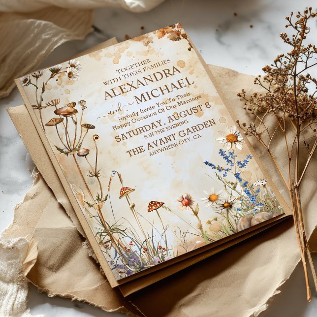 Elegant Boho Wildflower Wedding Invitation (Creator Uploaded)