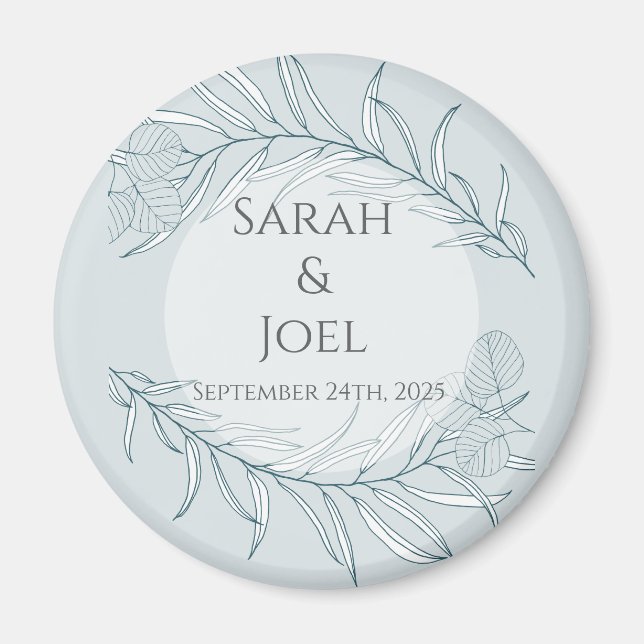 Elegant Boho Wildflower Wedding  Magnet (Front)