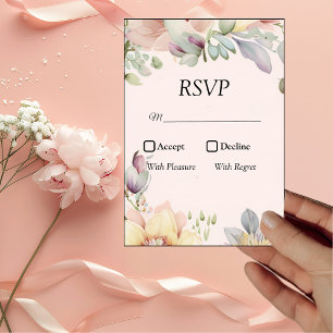 Elegant BOHO Wildflower Wedding RSVP Card