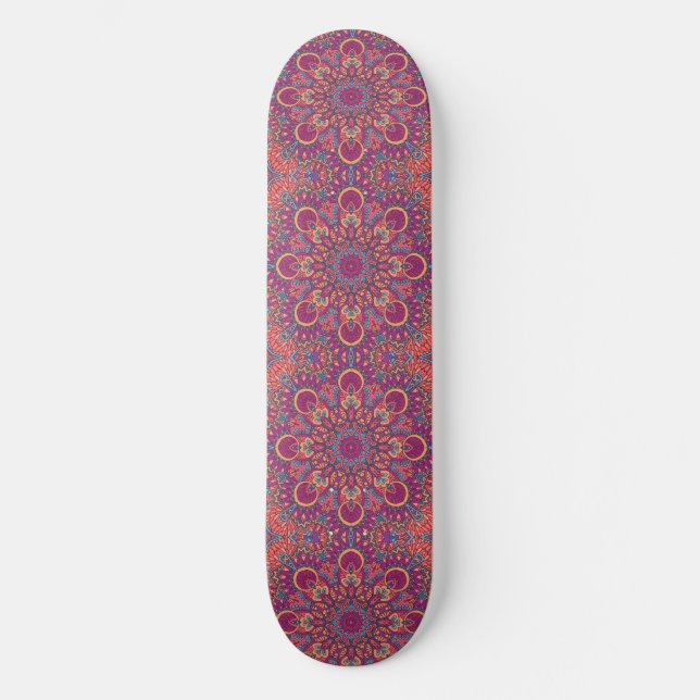 Elegant Boho Yoga Mandala Skateboard (Front)