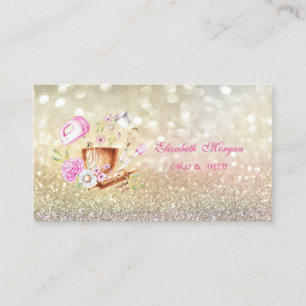 Elegant Bokeh Bakery Tools Flowers Business Card
