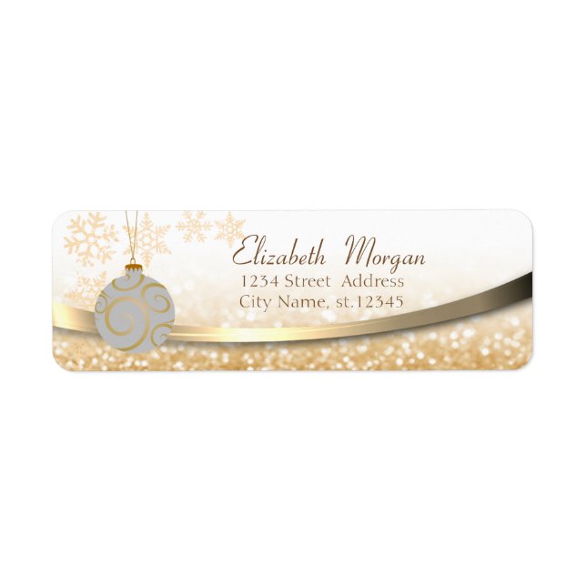 Élégant Bokeh, Balle de Noël, Snowflakes (Devant)