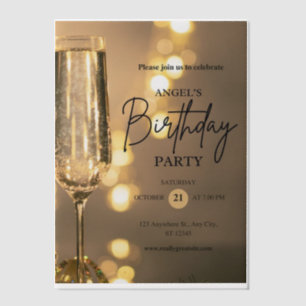 Elegant bokeh birthday invitation Vellum Overlay