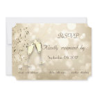 Elegant Bokeh,Confetti Wine Glasses RSVP Card