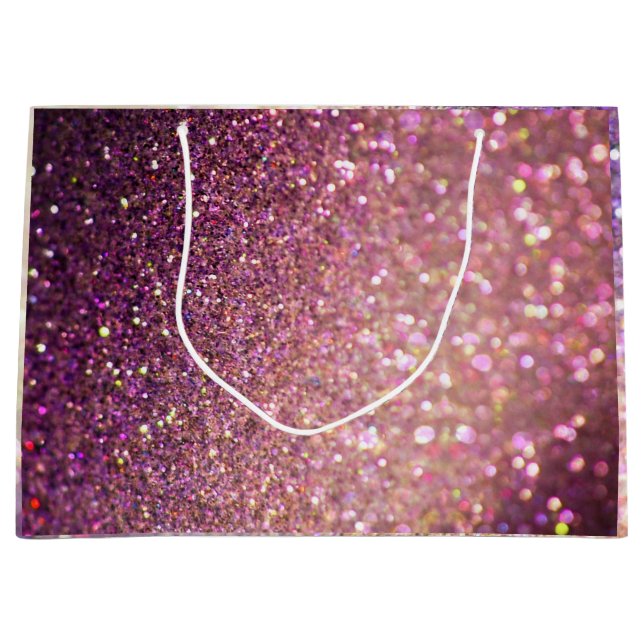 Elegant Bokeh Glitter Christmas  Large Gift Bag (Front)