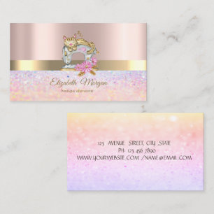 Elegant Bokeh Gold Stripe,Sewing Machine Cat Business Card
